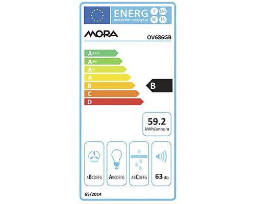 Štítek energetické třídy B Mora OV686GB