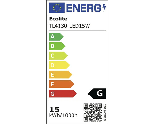 Energetický štítek Ecolite TL4130-LED15W s třídou energetické účinnosti G