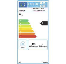 Energetický štítek pro ohřívač vody Ariston PRO1 ECO 30 V Slim