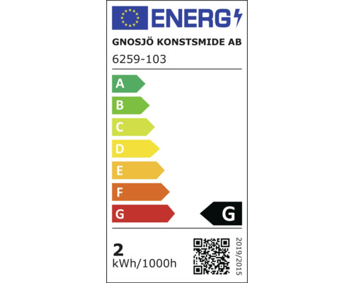 Energetický štítek s třídou energetické účinnosti G