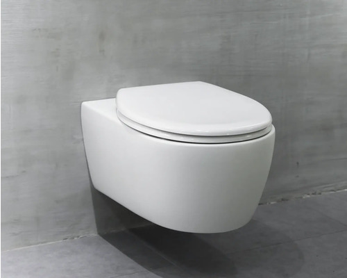 Závěsné hluboké splachovací WC z sanitární keramiky s WC sedátkem