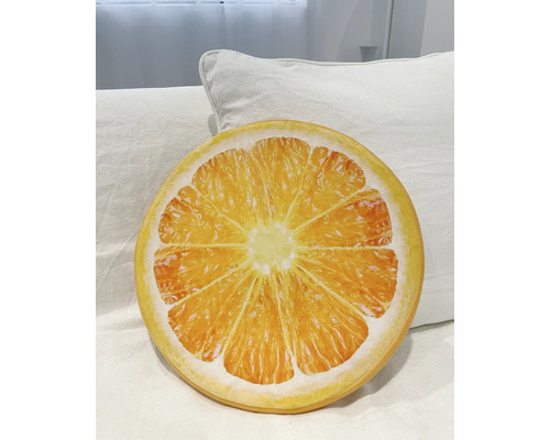 Dekorační polštář s designem pomerančového plátku