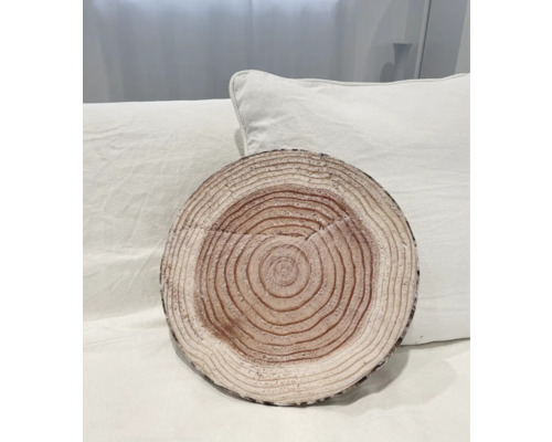 Kulatý dekorační polštář s motivem řezu stromu