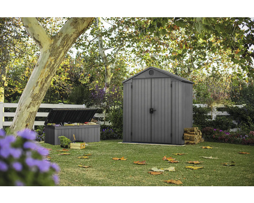 Plastový zahradní domek KETER Darwin 4x6 Evotech 126 x 184,5 cm šedý