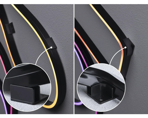 Detailní záběr držáků LED svítidla