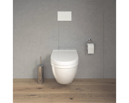 Závěsné WC s ovládacím panelem, držákem toaletního papíru a WC štětkou