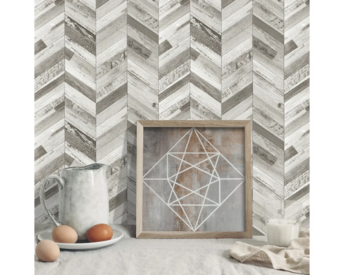 Samolepicí obklad rybí kost šedý WallTiles Premium Wood 29,6x25,30 cm