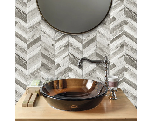 Samolepicí obklad rybí kost šedý WallTiles Premium Wood 29,6x25,30 cm