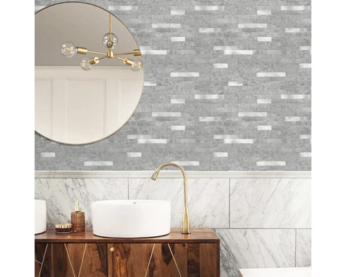 Samolepicí obklad metalický/šedý/stříbrný WallTiles Premium metal&Stone Tiles 29,2x29,7 cm