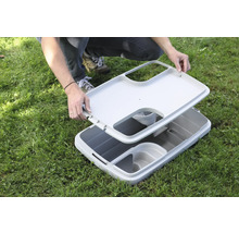 Otevřený úložný box pro venkovní použití na trávníku