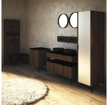 Koupelnová závěsná skříňka Devo Lotos levá bronzová 65 x 190 x 19 cm LF-ZSWCL65x190-F115