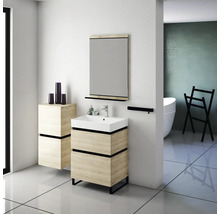 Koupelnová závěsná skříňka Devo Viva 2.0 levá dub bílá 40 x 84 x 35 cm VV2-S2DL40x35-P29