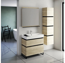 Koupelnová skříňka pod umyvadlo Devo Viva 2.0 dub halifax bílý 84 x 66 x 44 cm VV2-SU2S84x66-P29