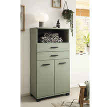 Vysoká skříň se zásuvkami a dvířky pro uložení koupelnových potřeb