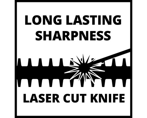 Symbol dlouhotrvající ostrosti laserem řezaného nože