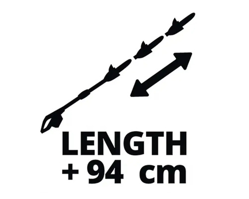 Symbol pro délku tyče prodloužitelnou o 94 cm