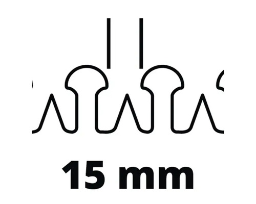 Symbol upevňovací spony o průměru 15 milimetrů