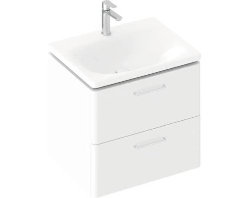 Umyvadlo se dvěma zásuvkami a baterií