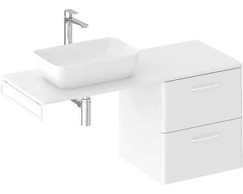 Kombinace umyvadla s umyvadlem na desku a skříňkou se zásuvkami