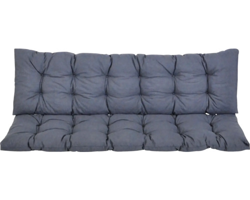 Šedý polštář na lavici s knoflíky