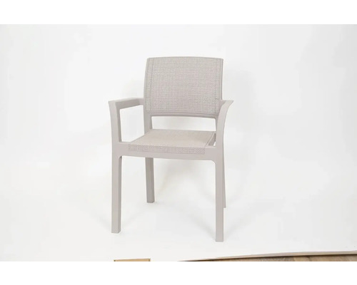 Zahradní křeslo s područkami a pleteným sedákem a opěradlem