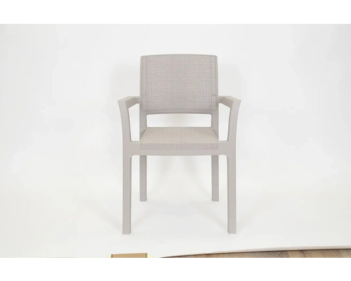 Plastové zahradní křeslo s područkami a výpletem