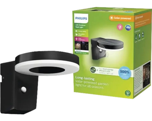 Venkovní solární nástěnné svítidlo Philips a obal produktu