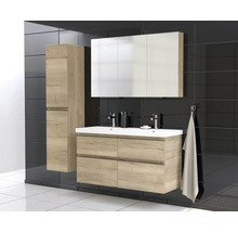 Koupelnový set s umyvadlovou skříňkou, zrcadlovou skříňkou a vysokou skříňkou v moderním designu