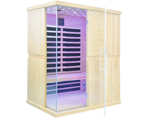 Infrasauna ze dřeva se skleněnými dveřmi