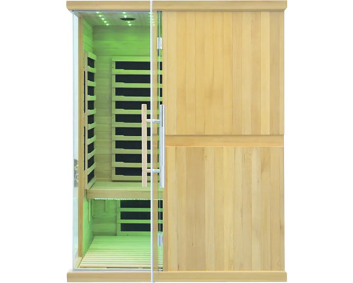 Infrasauna ze dřeva s prosklenými dveřmi