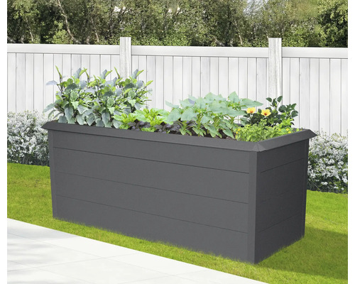 Vyvýšený záhon Konsta s lemem proti slimákům 206 x 98 x 76 cm antracit