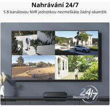 Monitorovací monitor s 8kanálovou jednotkou NVR pro záznam 24 hodin denně, 7 dní v týdnu