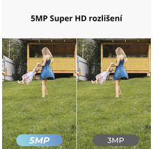 Srovnání rozlišení bezpečnostní kamery s 5 megapixely a 3 megapixely na zahradě