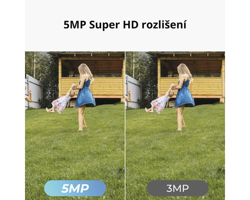 Srovnání rozlišení bezpečnostní kamery s 5 megapixely a 3 megapixely na zahradě