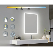 Osvětlené zrcadlo s dotykovým senzorem, nastavitelnou barvou světla a krytím IP44