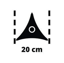 Symbol pro trojúhelníkovou markýzu s délkou strany 20 centimetrů