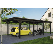 Přístřešek pro auto s automobilem a motocyklem