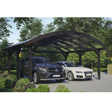Dřevěný dvojitý carport se dvěma auty