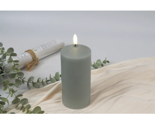 Dekorativní šedá LED svíčka s umělým plamenem