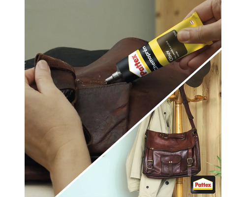Oprava kožené tašky lepidlem Pattex