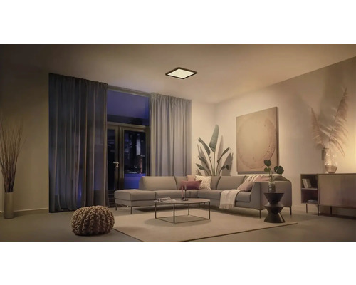 LED stropní svítidlo Philips Hue Tento 15,4 W 2000 lm 2200-6500 K černé - kompatibilní se SMART HOME by hornbach LED stropní svítidlo Philips Hue Tento 15,4 W 2000 lm 2200-6500 K černé - kompatibilní se SMART HOME by hornbach