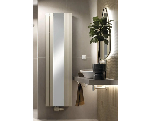 Designové topné těleso ROTHEIGNER 1800 x 514 x 72 mm připojení 1 dole uprostřed Koupelna s radiátorem, zrcadlem a umyvadlem