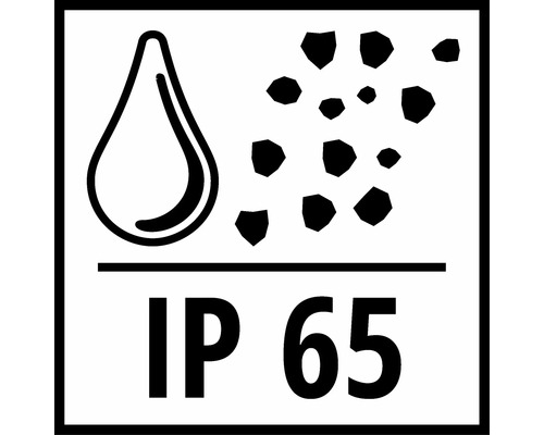 Symbol IP65: Ochrana proti tryskající vodě a prachu