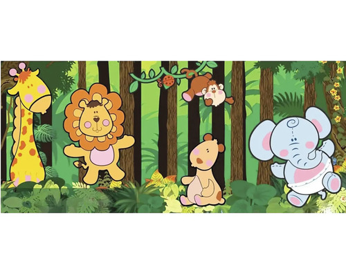 Dekorativní nástěnná malba s džunglovými zvířaty pro dětský pokoj