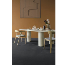 Jídelna s jídelním stolem, židlemi a dekorativními předměty ve světlém a moderním designu