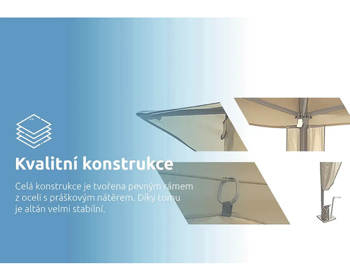 Detailní pohledy na altán s ocelovým rámem