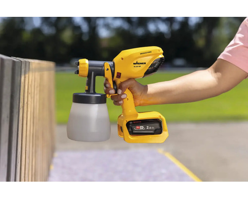 Akumulátorový stříkací systém Wagner v žluté a šedé barvě