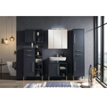 Koupelnový set s umyvadlem, zrcadlovou skříňkou a vysokými skříněmi pro stylové vybavení koupelny