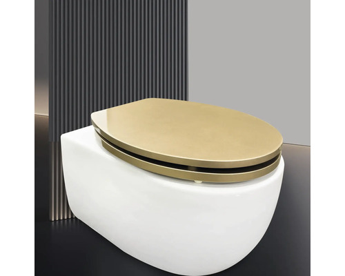 Závěsné WC s pozlaceným sedátkem