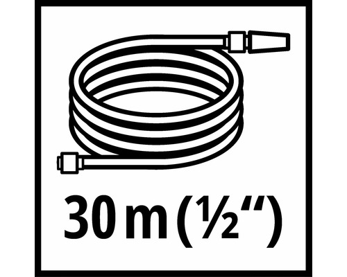 Symbol pro 30metrovou zahradní hadici o průměru půl palce.